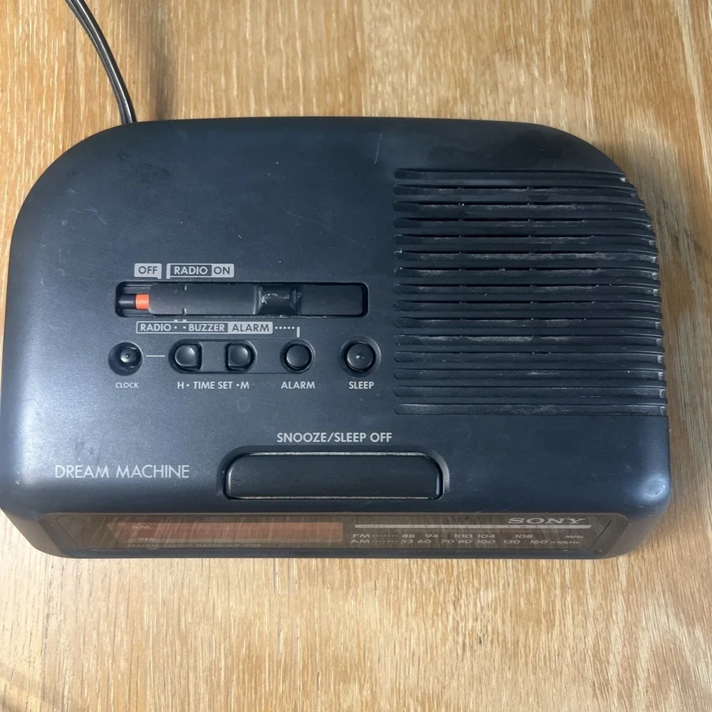 Sony Alarm Clock Model ICF-C25 Vintage Dream Machine Tested‎ Black Vintage AM FM